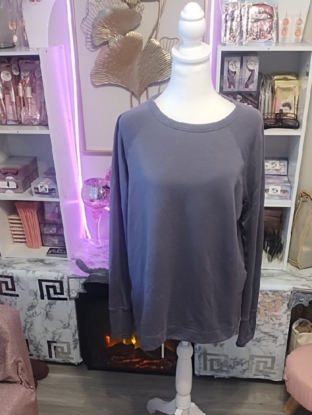 Athleta Women's Crewneck Sweatshirt in Slate Gray